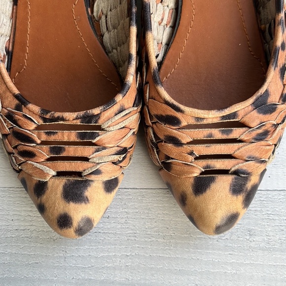 GIVENCHY Woven Leather Leopard Print Flats Size 5 - Picture 7 of 9